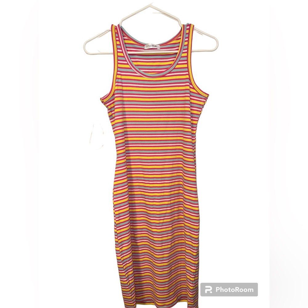 Bodycon Popular 21 Ribbed midi Dress Large